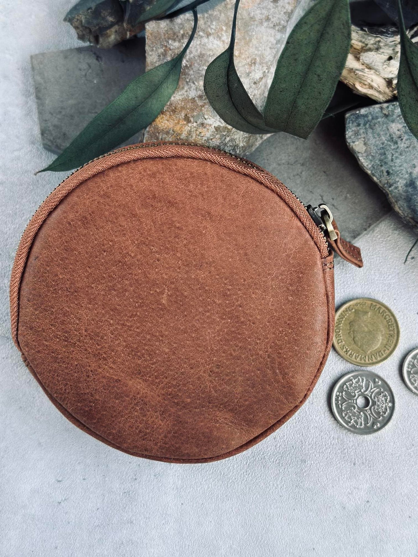 Geldbörse aus Cognac-Leder