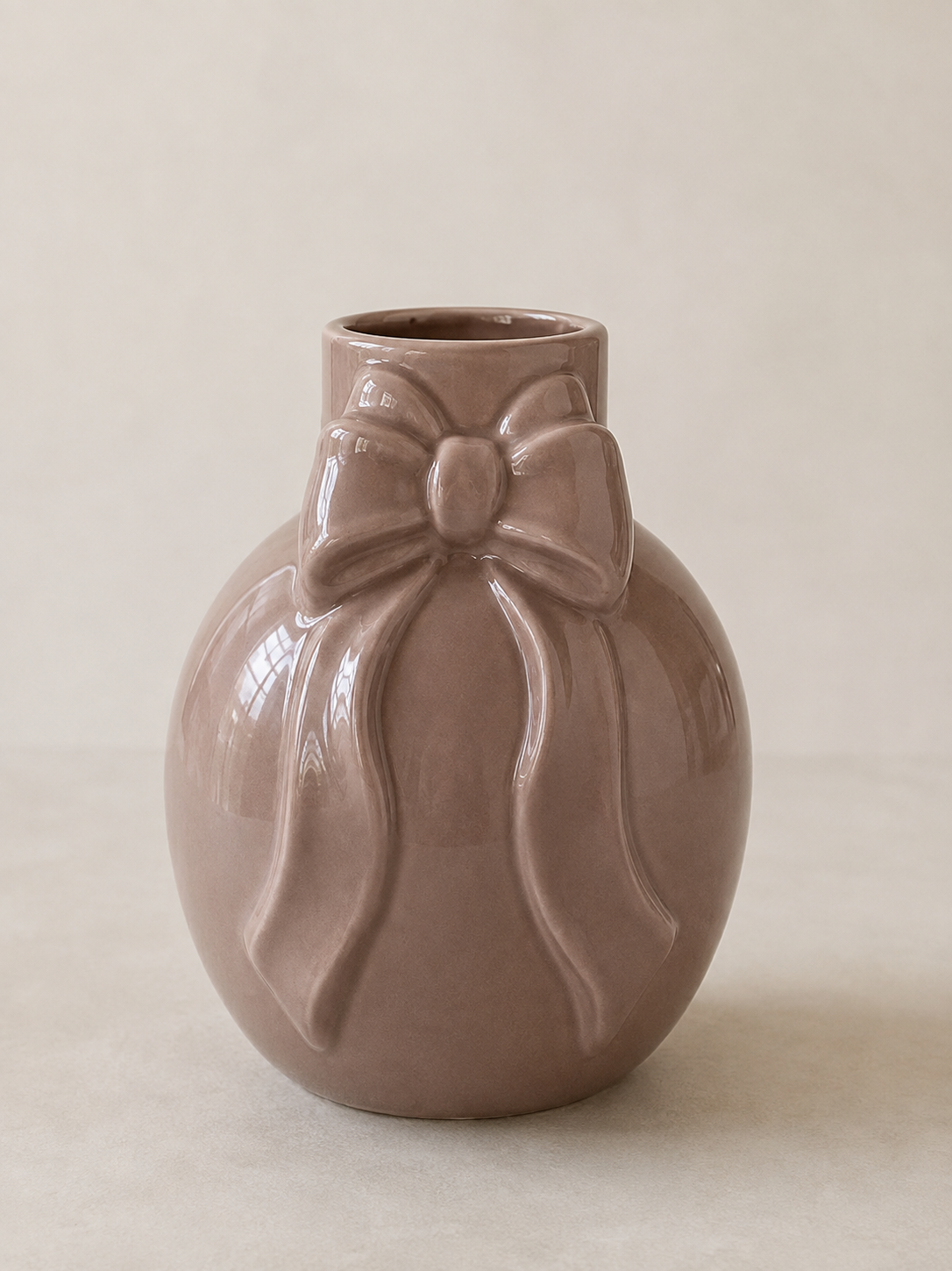 Vase mit Schleife - Old Rose