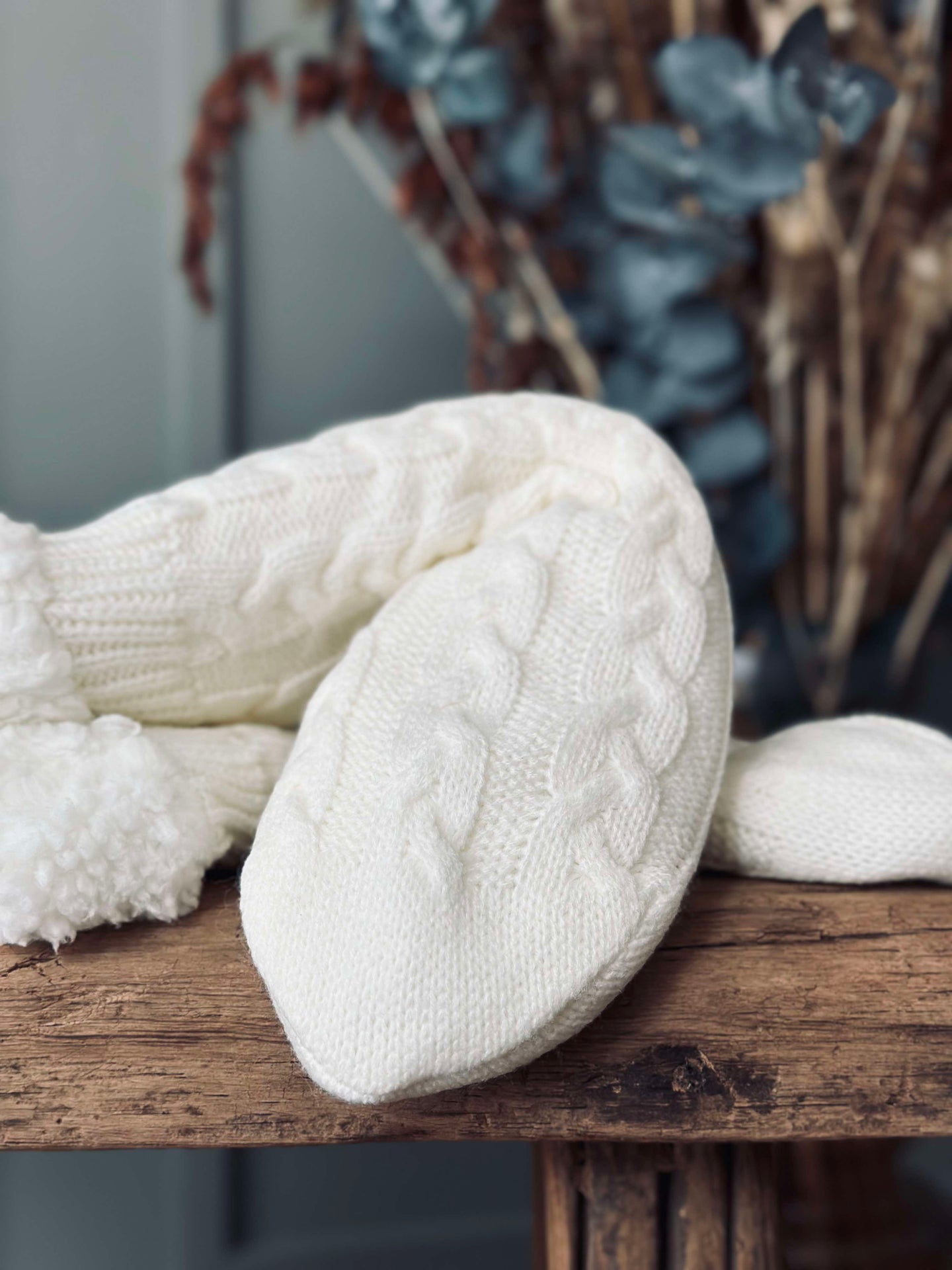 Fleece-Socken Offwhite