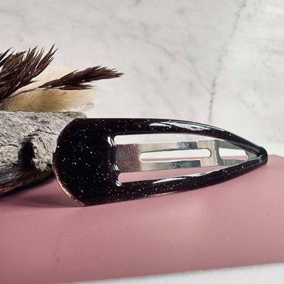 Haarspange Braun Glitzer - 1 Stk