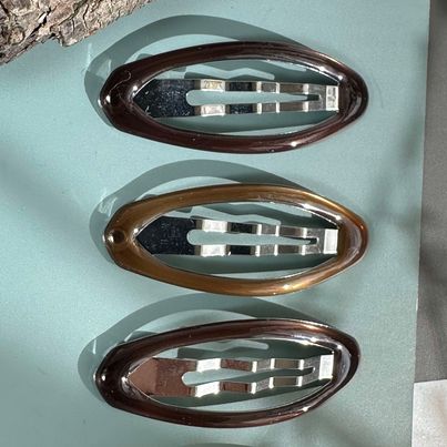 Haarspangen Oval Brown - 4 Stk.
