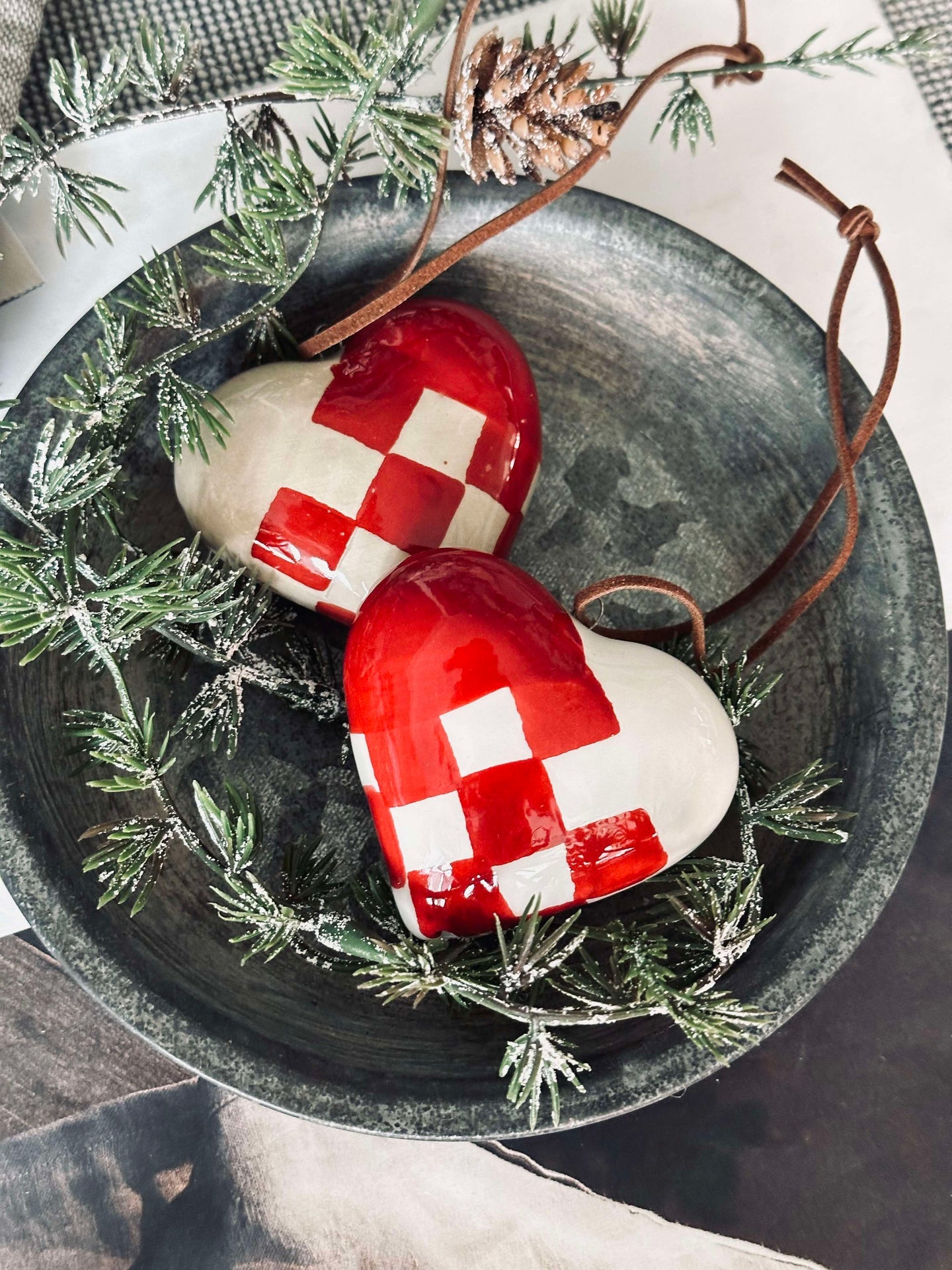 Weihnachtsherz mit Aufhängung - 2 Stk