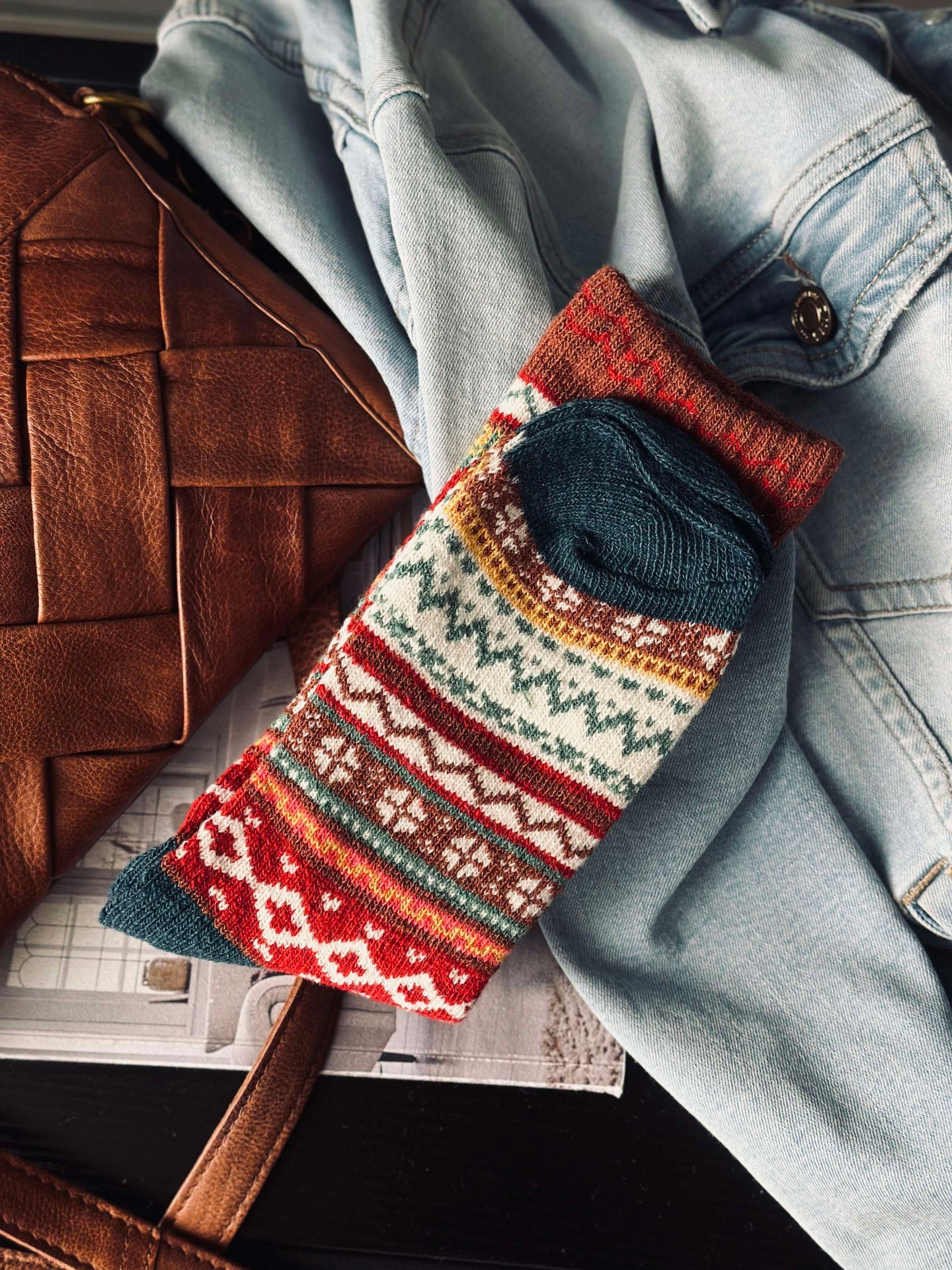 Socken in schönen Farben - Rotmix