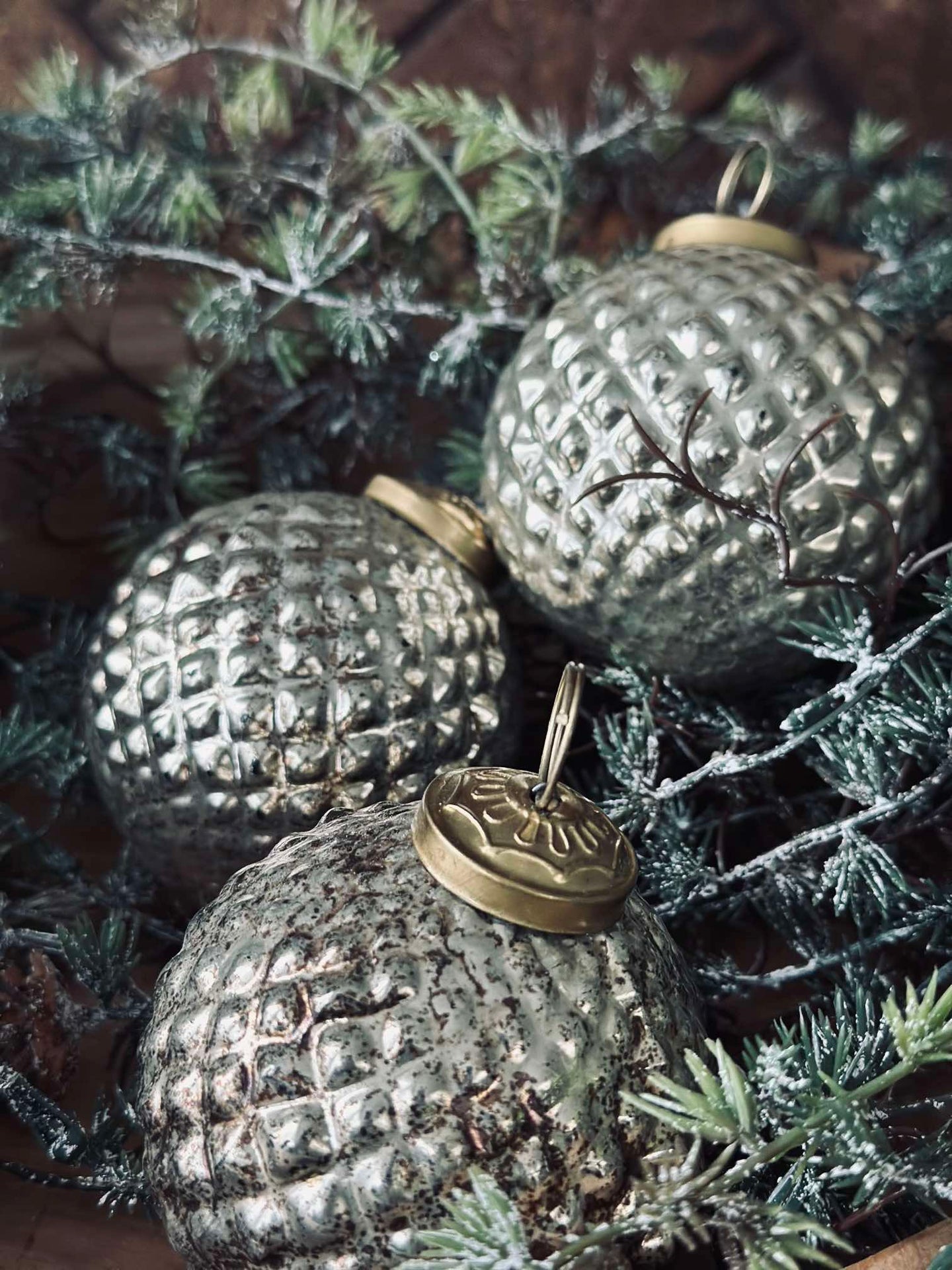 Christbaumkugeln aus Glas Gold - Packung mit 3 Stück