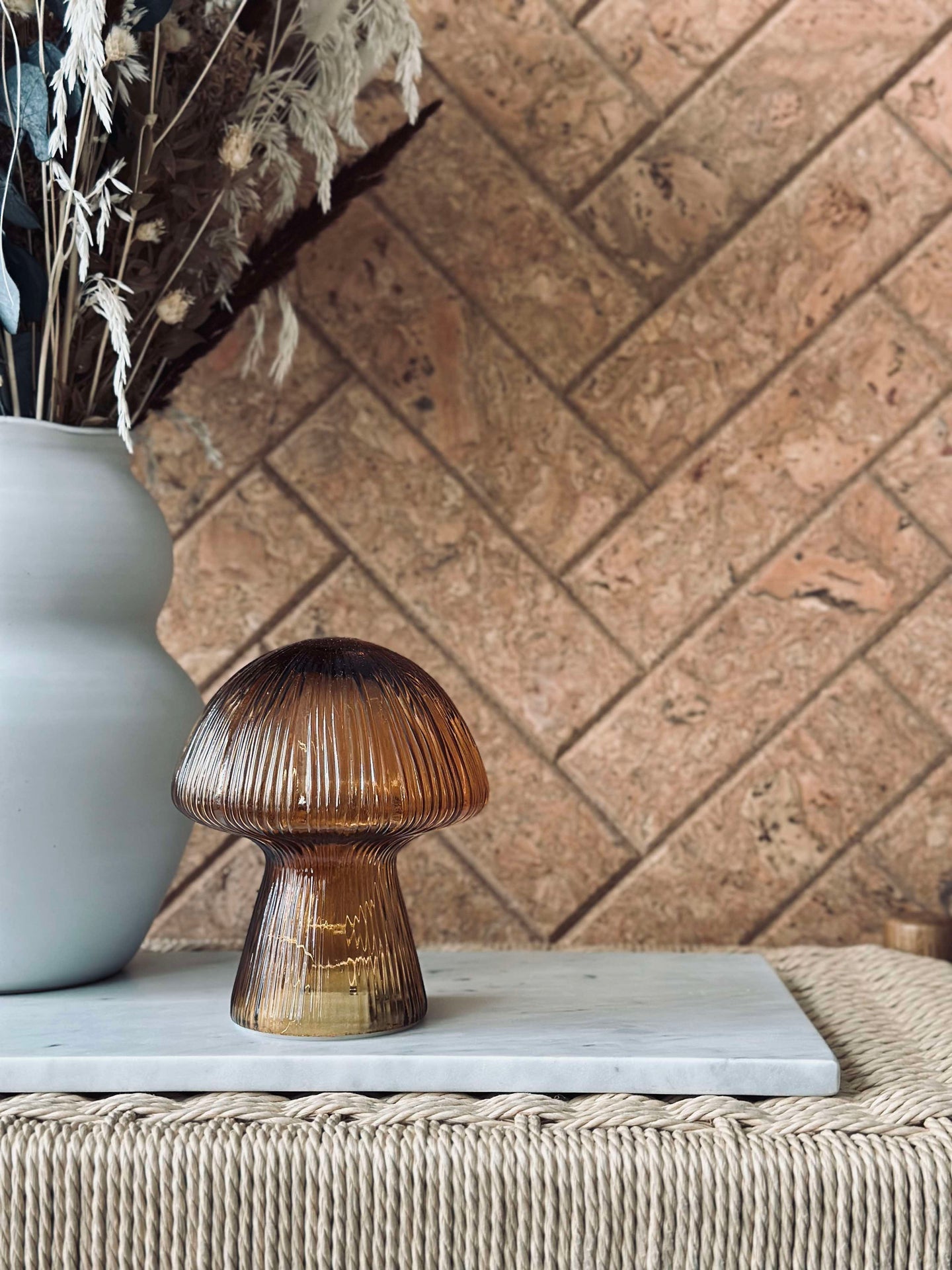 Mushroom mit Rillen 15cm - Golden