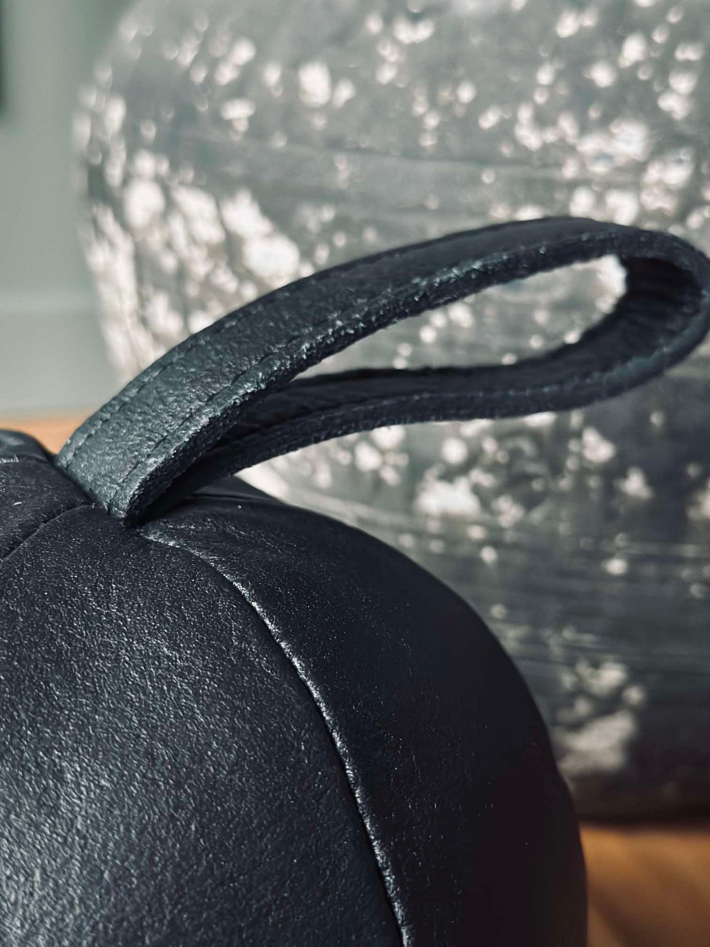 Leder-Türstopper - Schwarz
