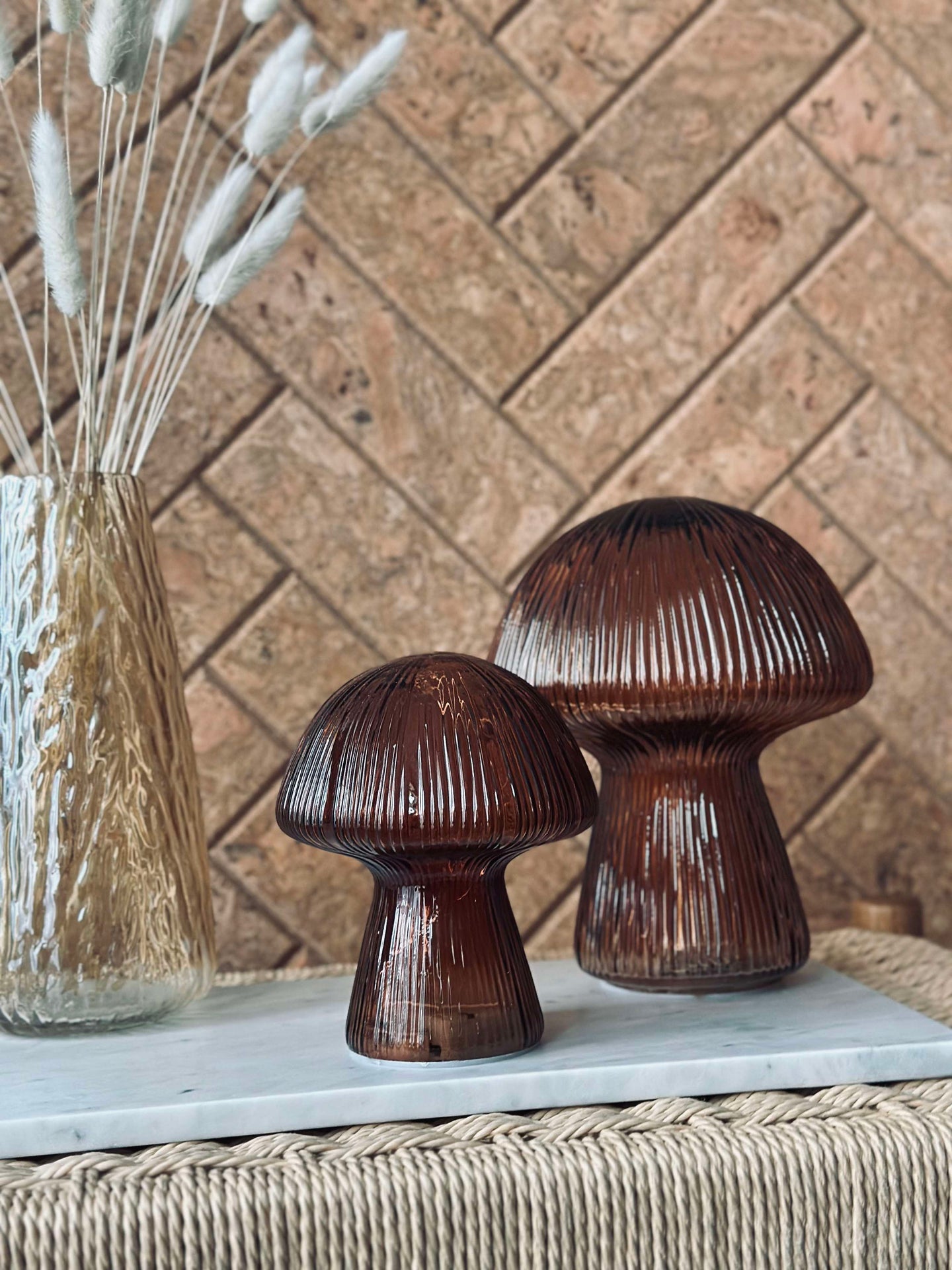 Mushroom mit Rillen 15cm - Brown