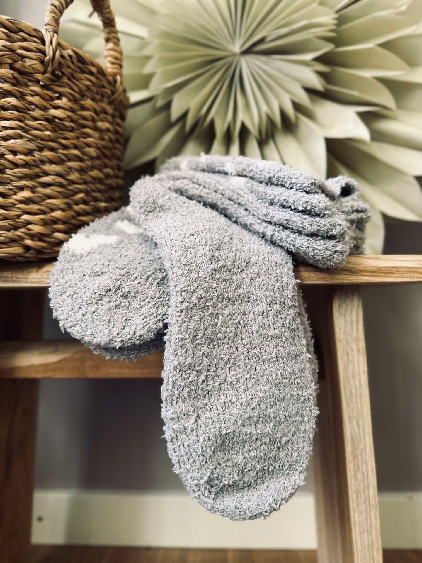 Socken Fluffy Grey heart - Set mit 2 Paaren