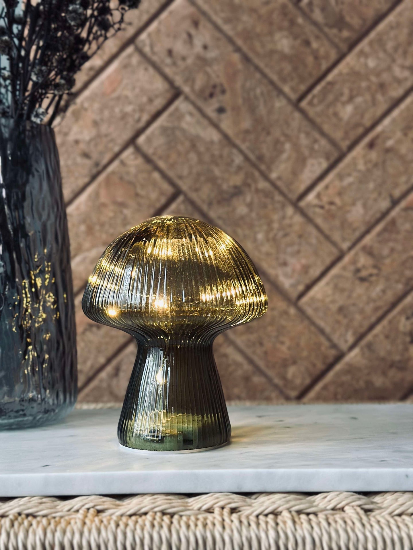 Mushroom mit Rillen 15cm - Grün