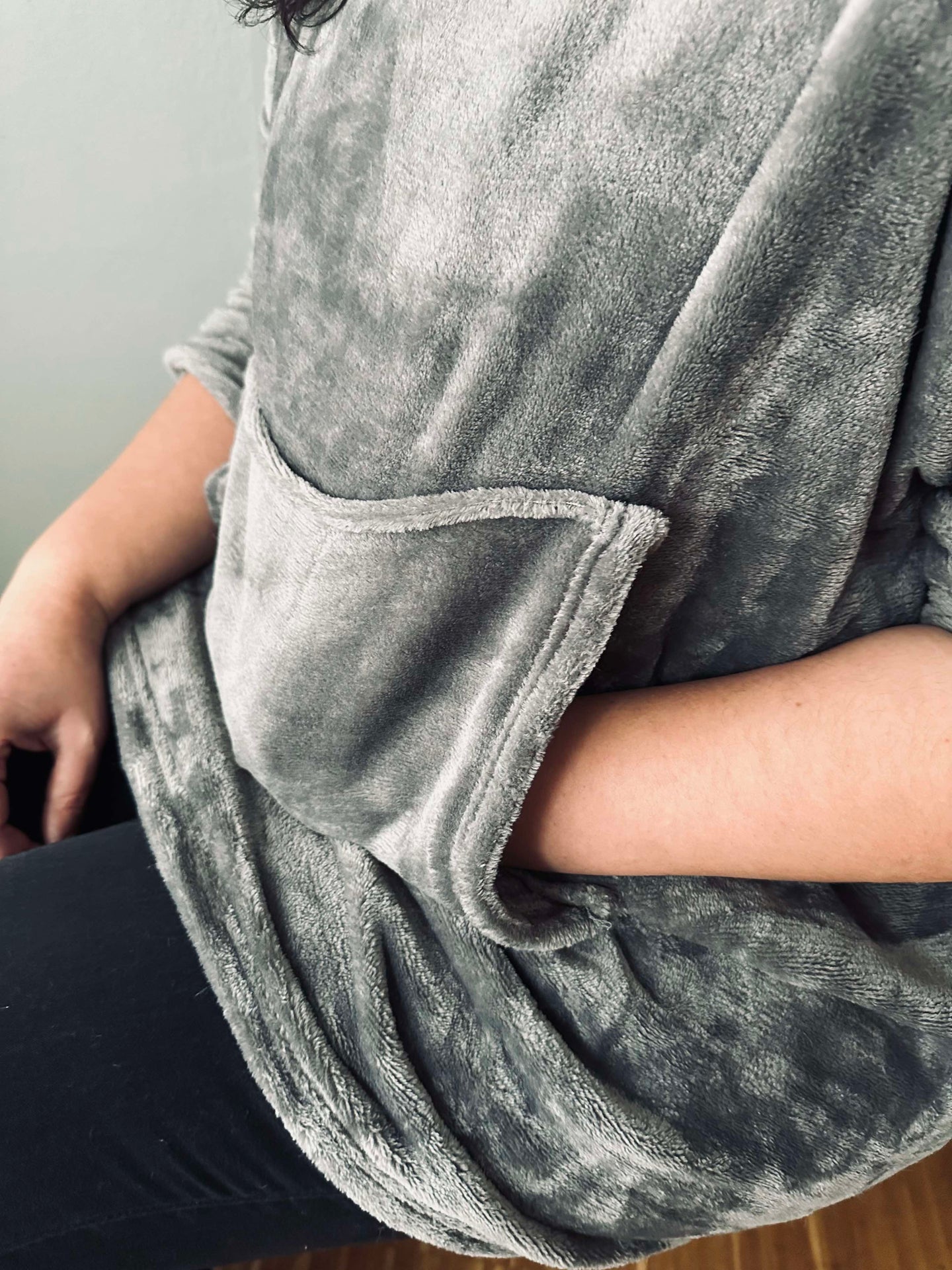 Hoodie Fleece Grau - Oversize