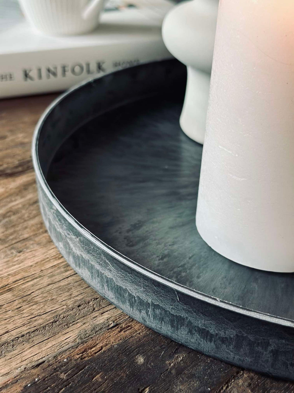 Rundes Tablett / Schale im Beton-Look - Groß