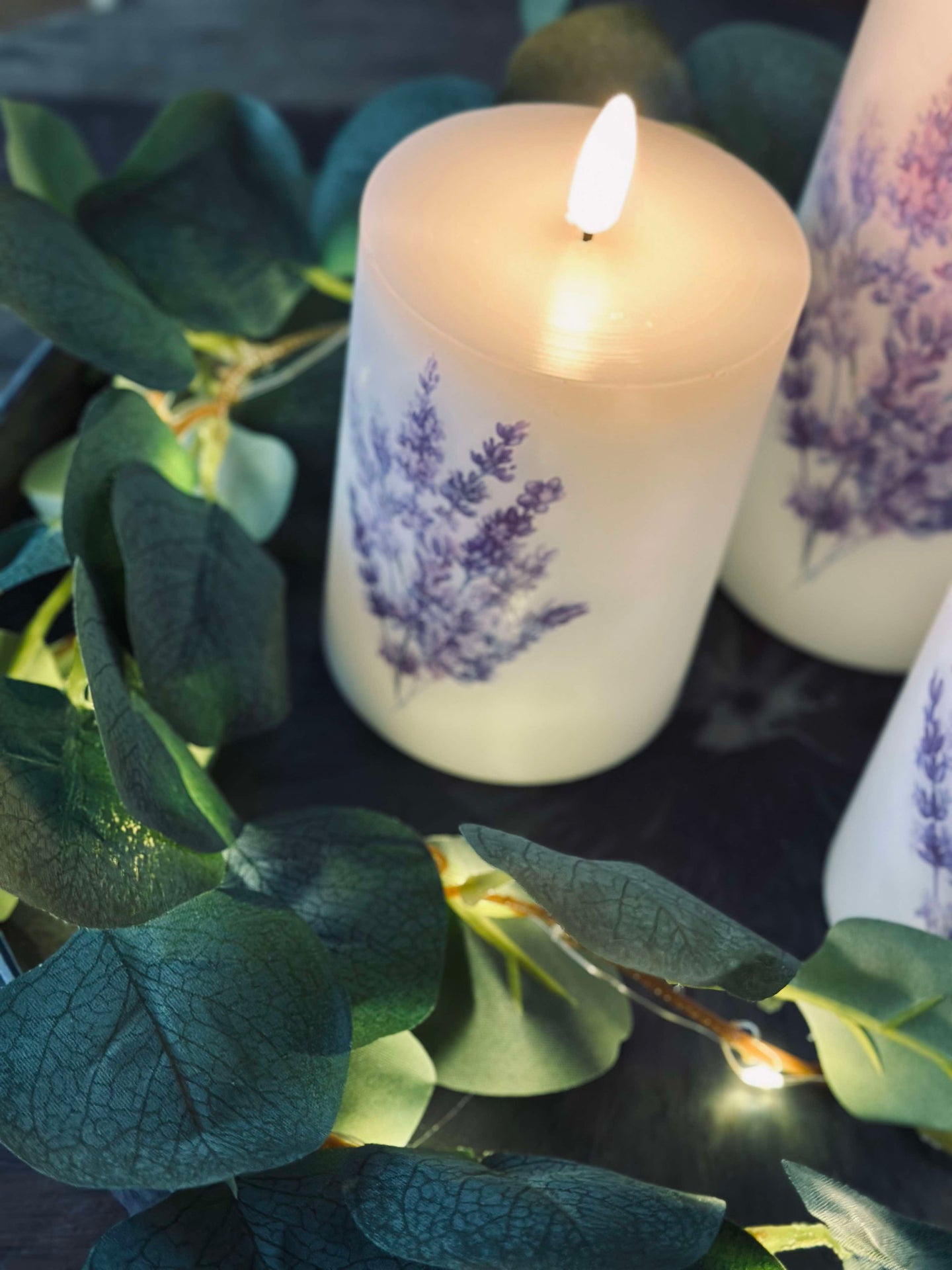 LED FLORA Lavendel – Set mit 3 Stück und Fernbedienung
