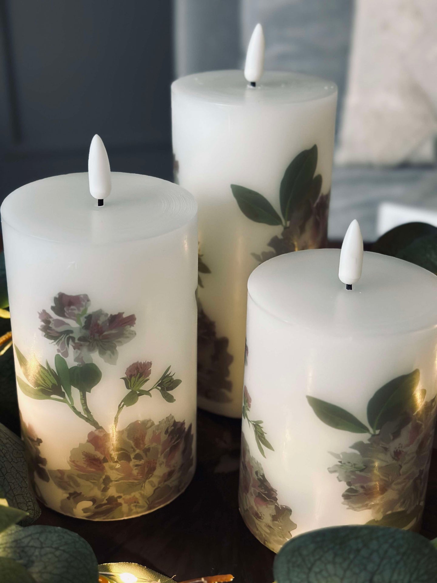 LED Hortensie – Set mit 3 Stk. und Fernbedienung