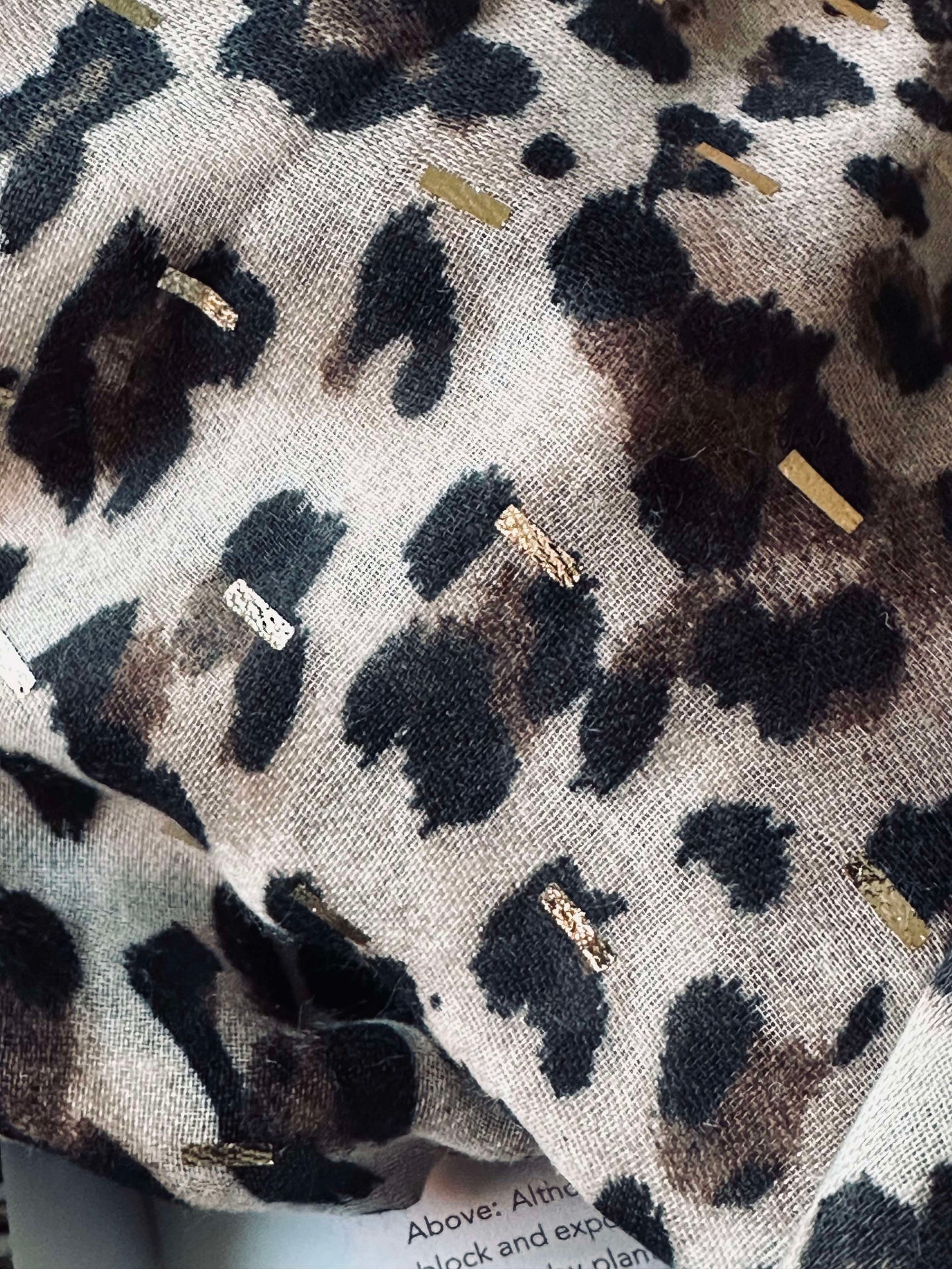 Schal Leopard mit Golddetail - Camel