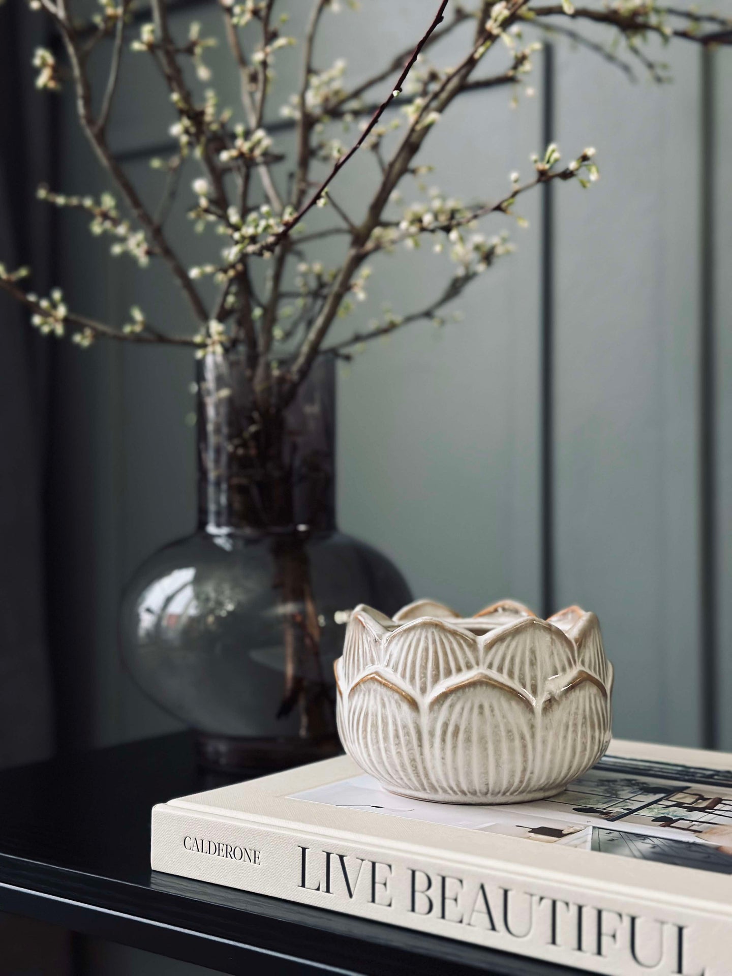 Stearinkerze Lotus - Beige Cotton