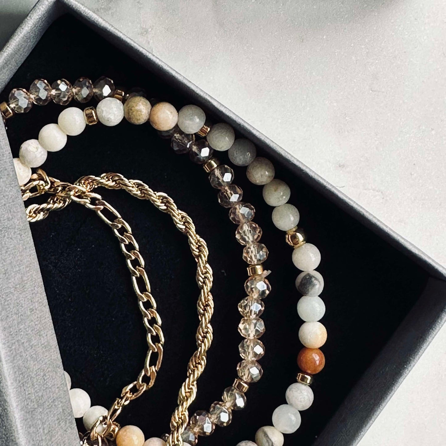 Armband Erika Natur - Set mit 4 Armbändern