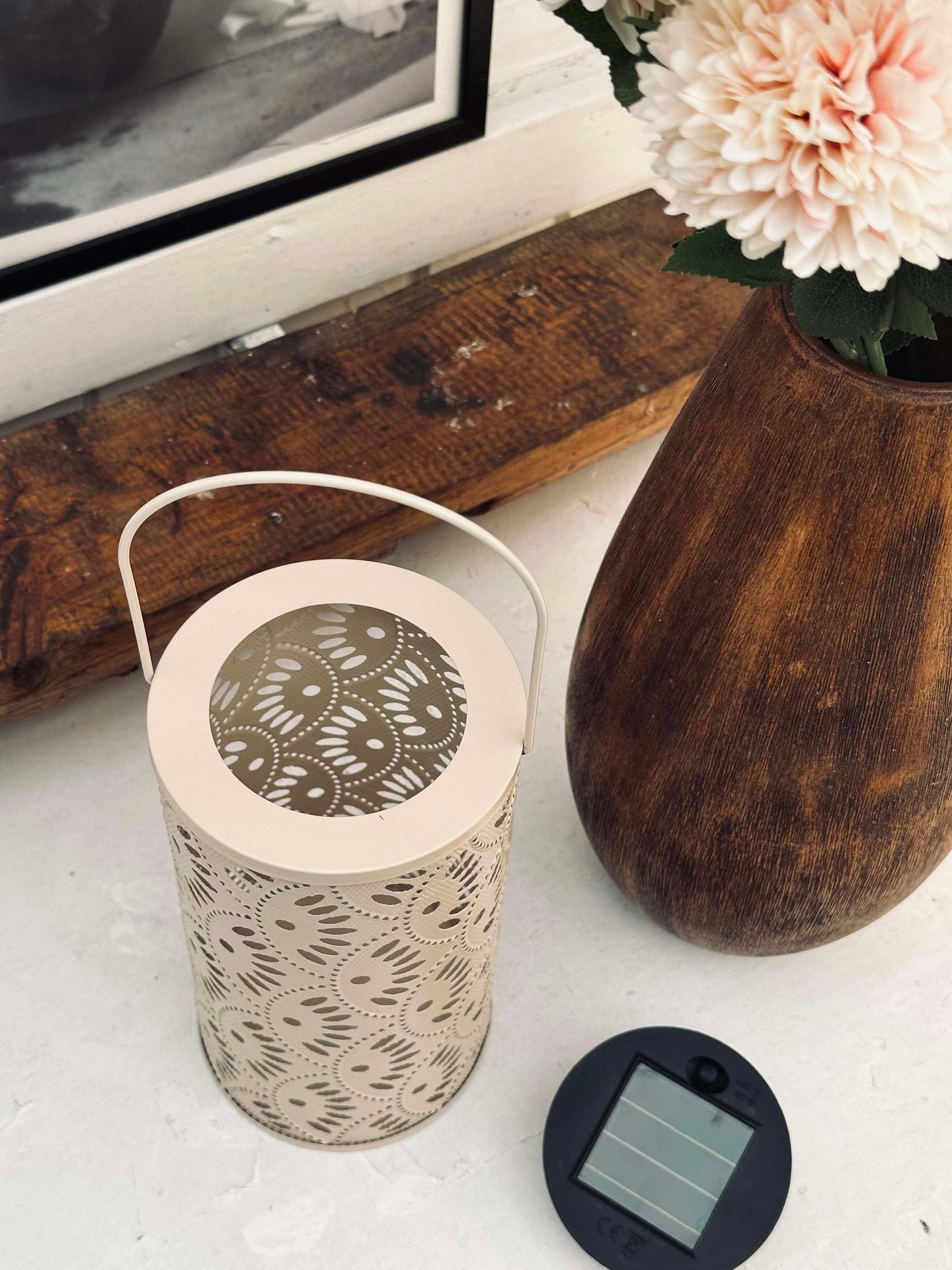 Laterne DELI mit Solarzellen – Beige