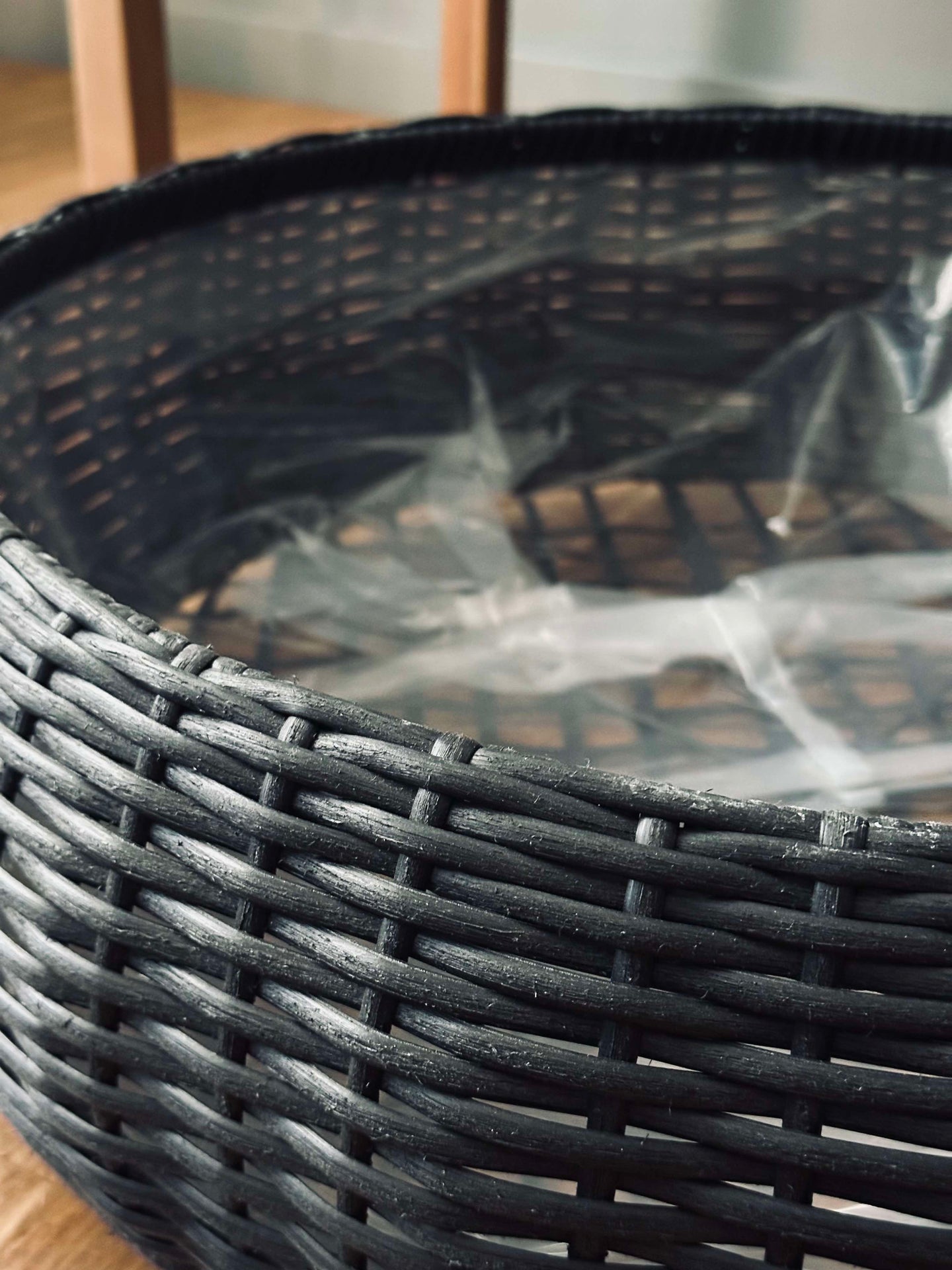Korbset Rattan - Schwarz 2 Stk.