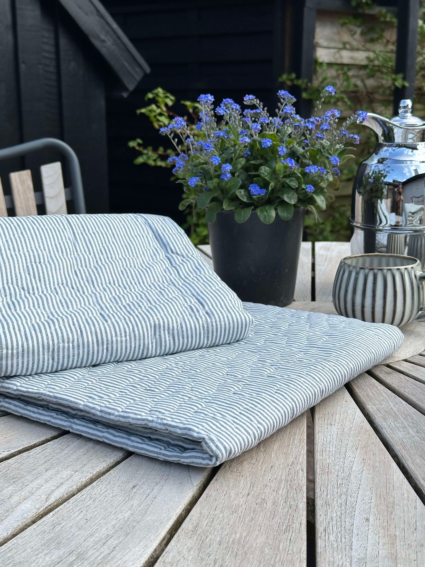 Picknickdecke Blau gestreift