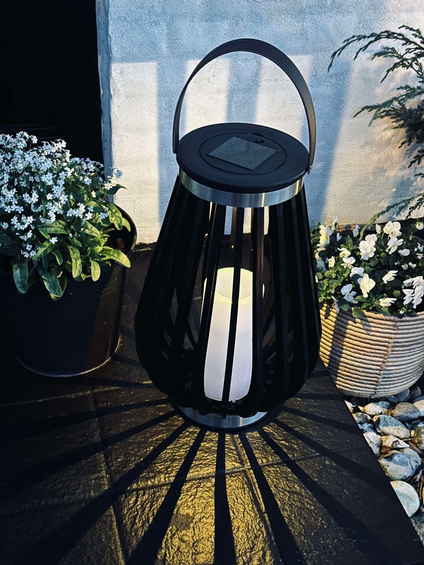 Laterne Solar schwarz XL