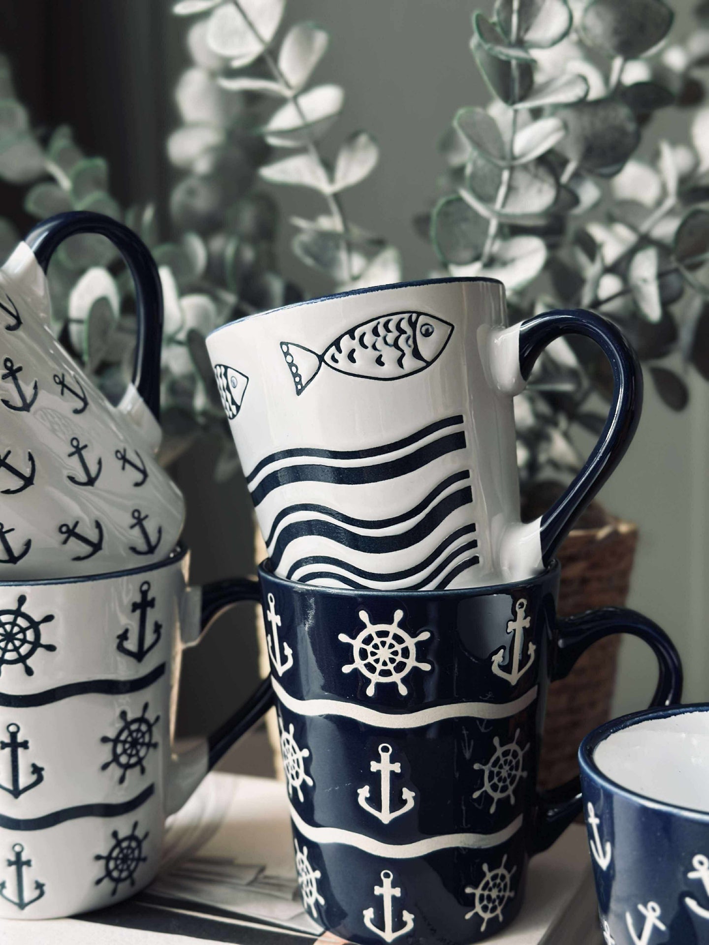 Steingut-Becher – Maritime MIX