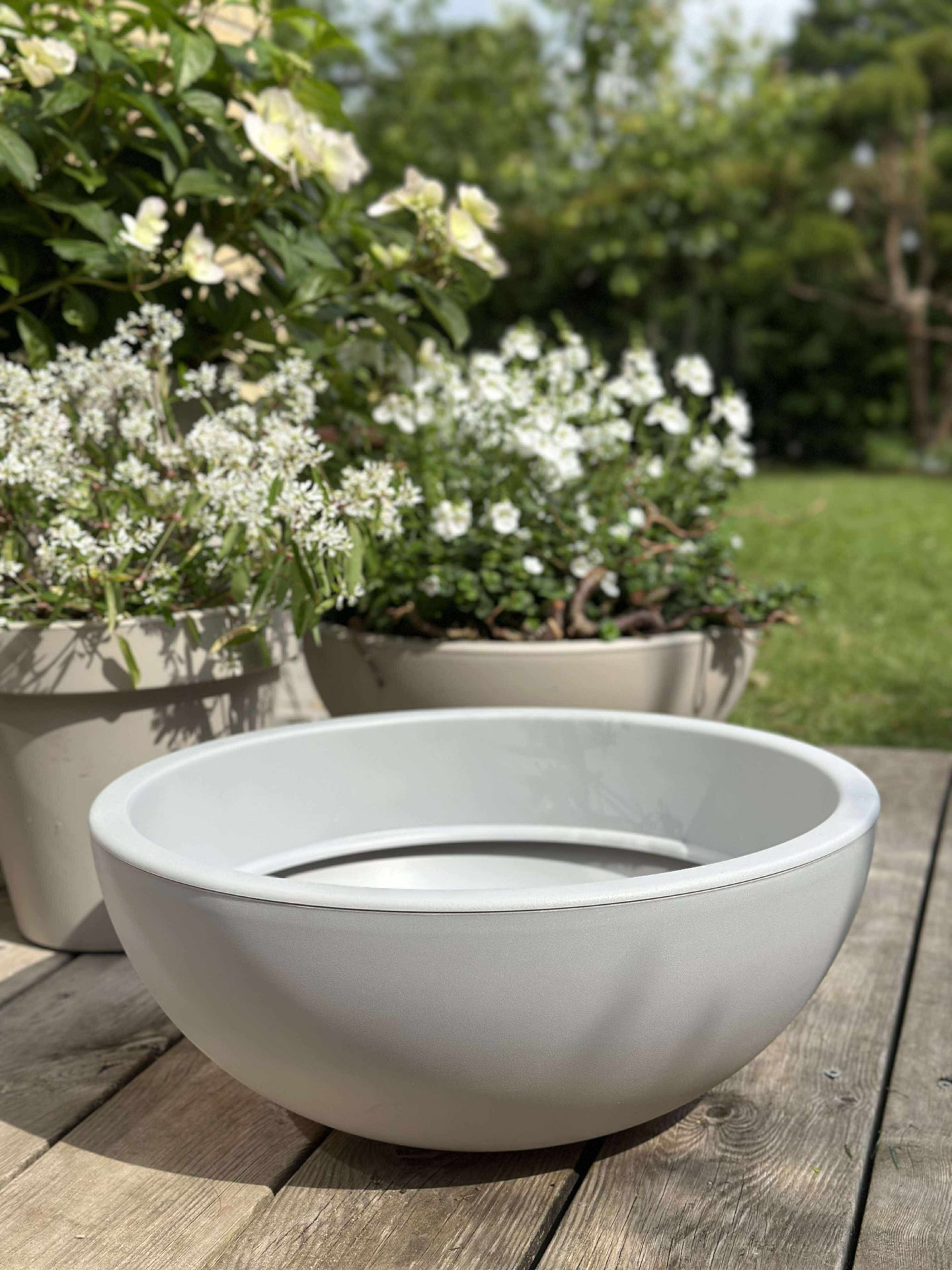 Spiegelbecken aus Recycling-Kunststoff - Stone Grey