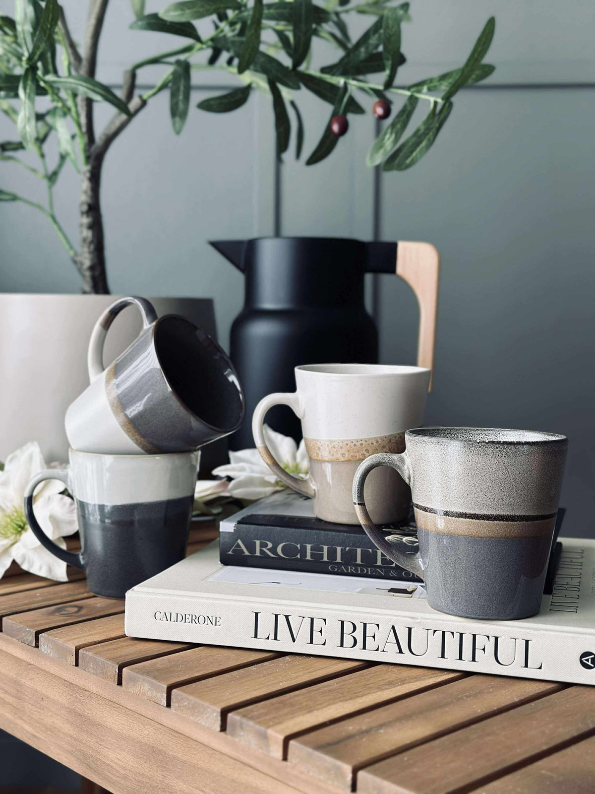 Becher GINA Steingut - Colormix