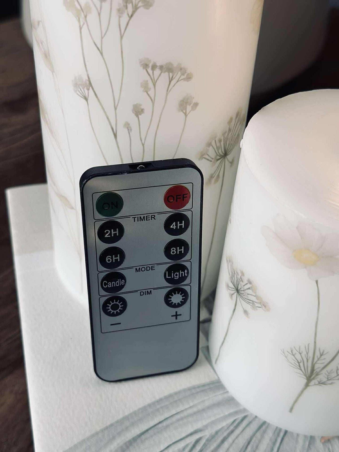 LED-Blockkerzen FLOWER – Set mit 3 Stk. und Fernbedienung