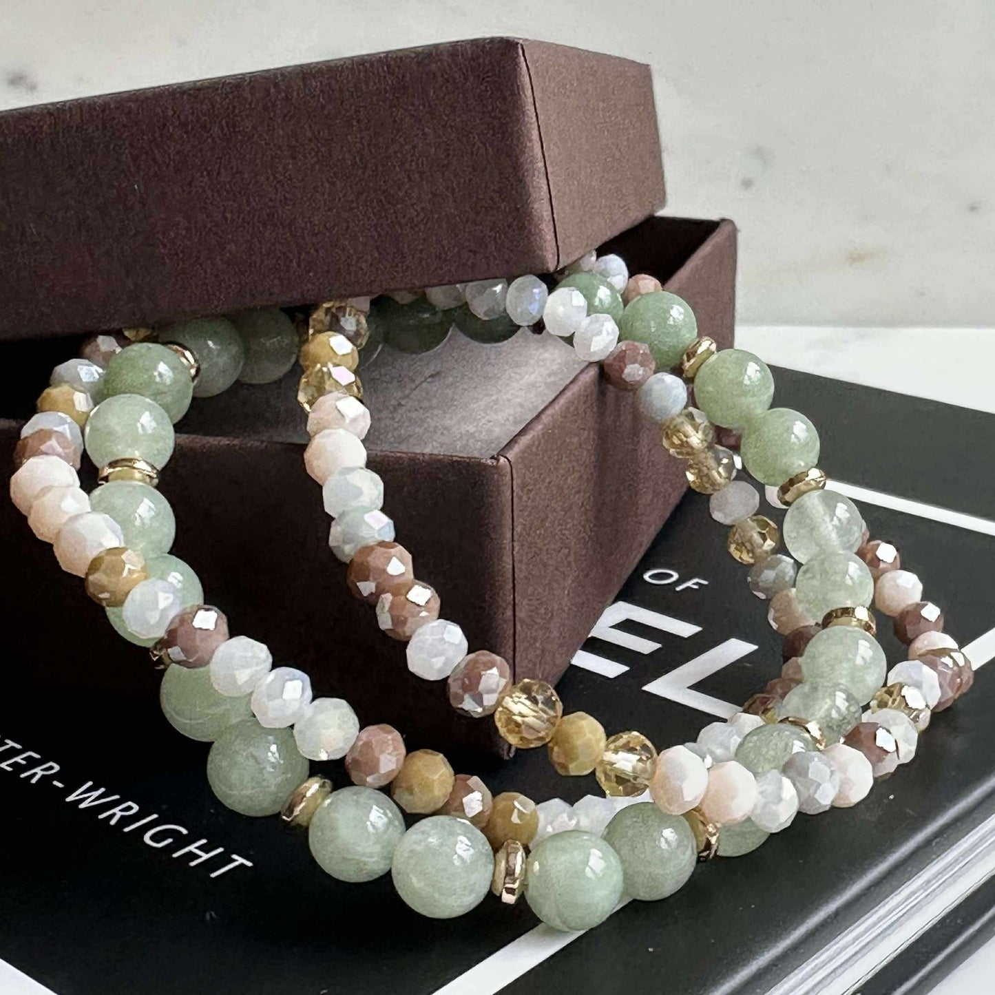 Armband Luna Jade Grün – Set mit 3 Stk.