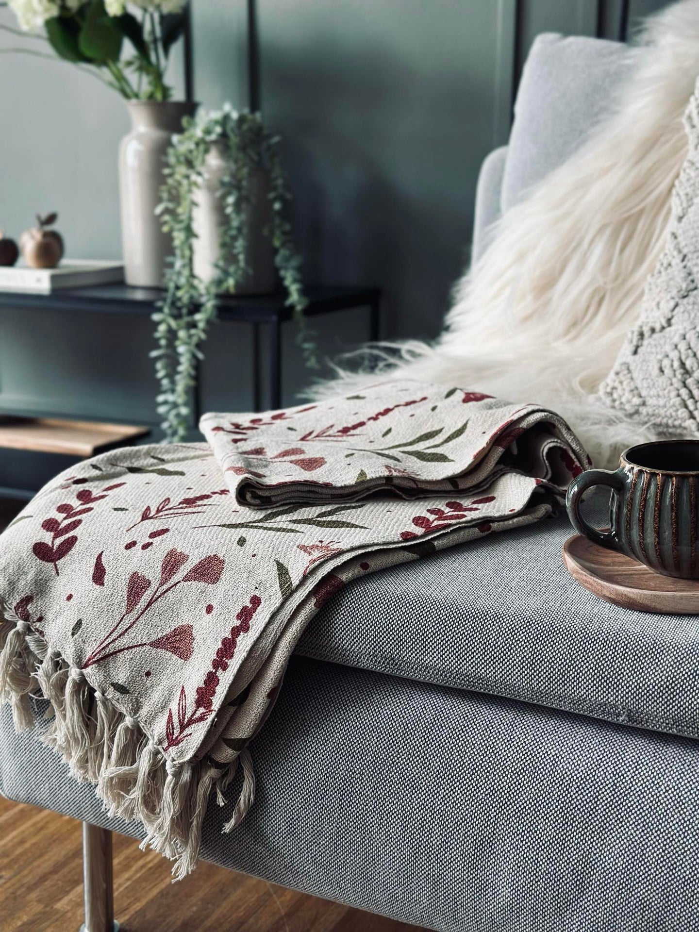 Plaid Recycling-Baumwolle - Flora