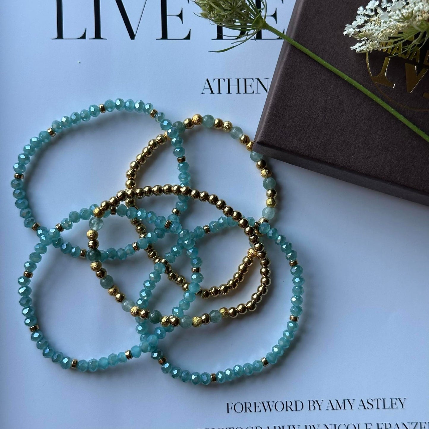 Armband Ofelia Aqua - Set mit 5 Armbändern