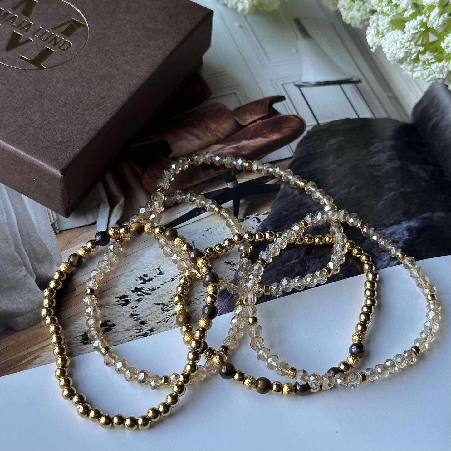Armband Ofelia Tiger Eye - Set mit 5 Armbändern