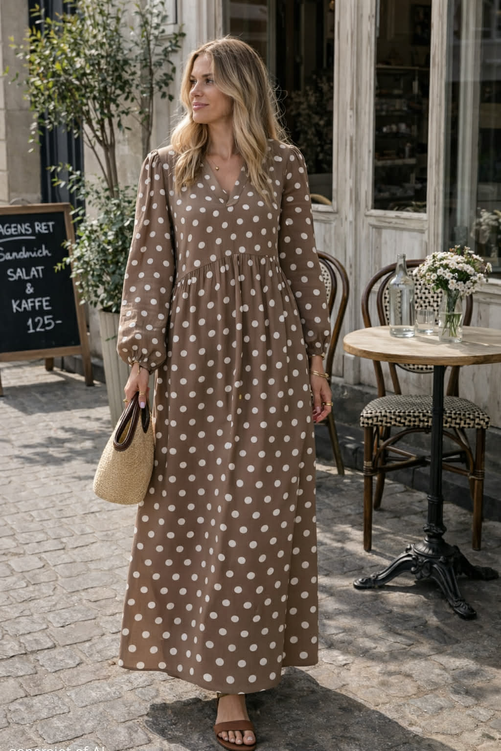 Kleid Melina - Dot taupe