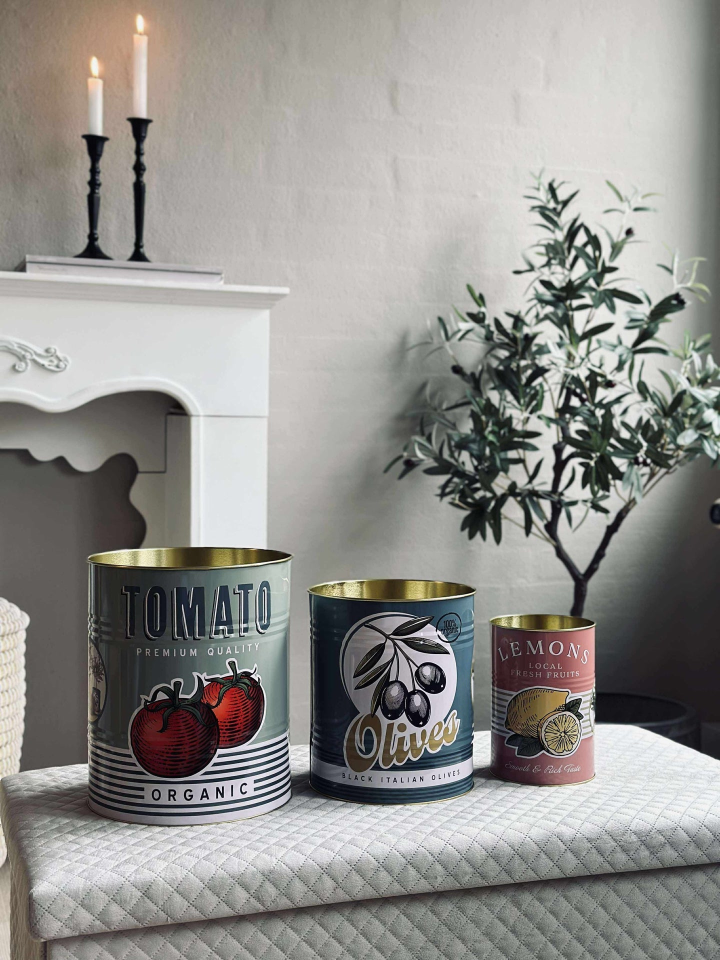 Dosen mit italienischem Print - Set mit 3 Stk.