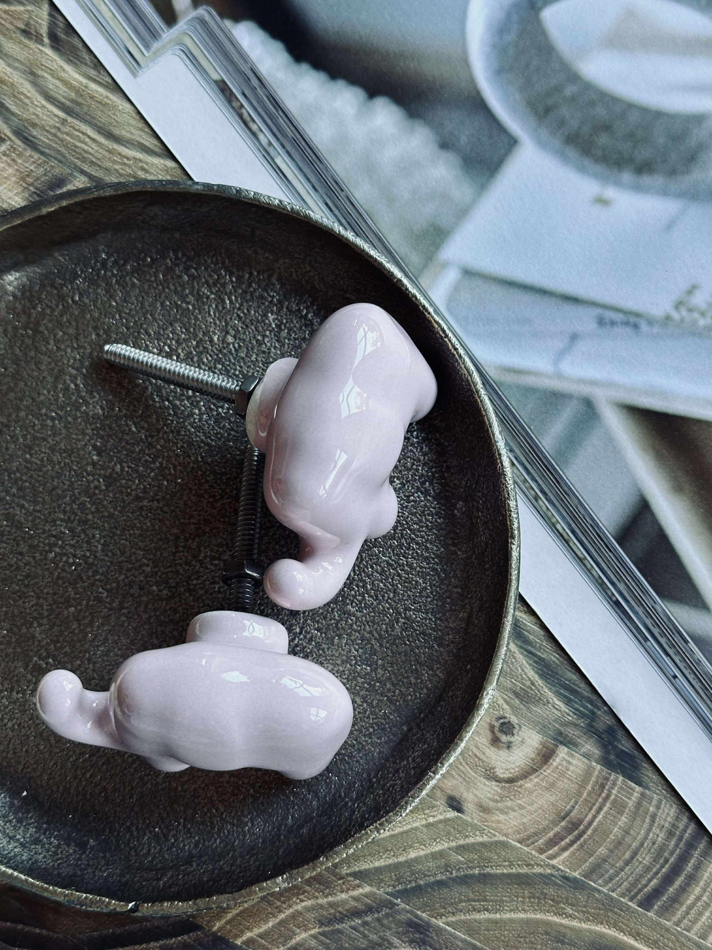 Griff Elefant rosa - 2 Stk.