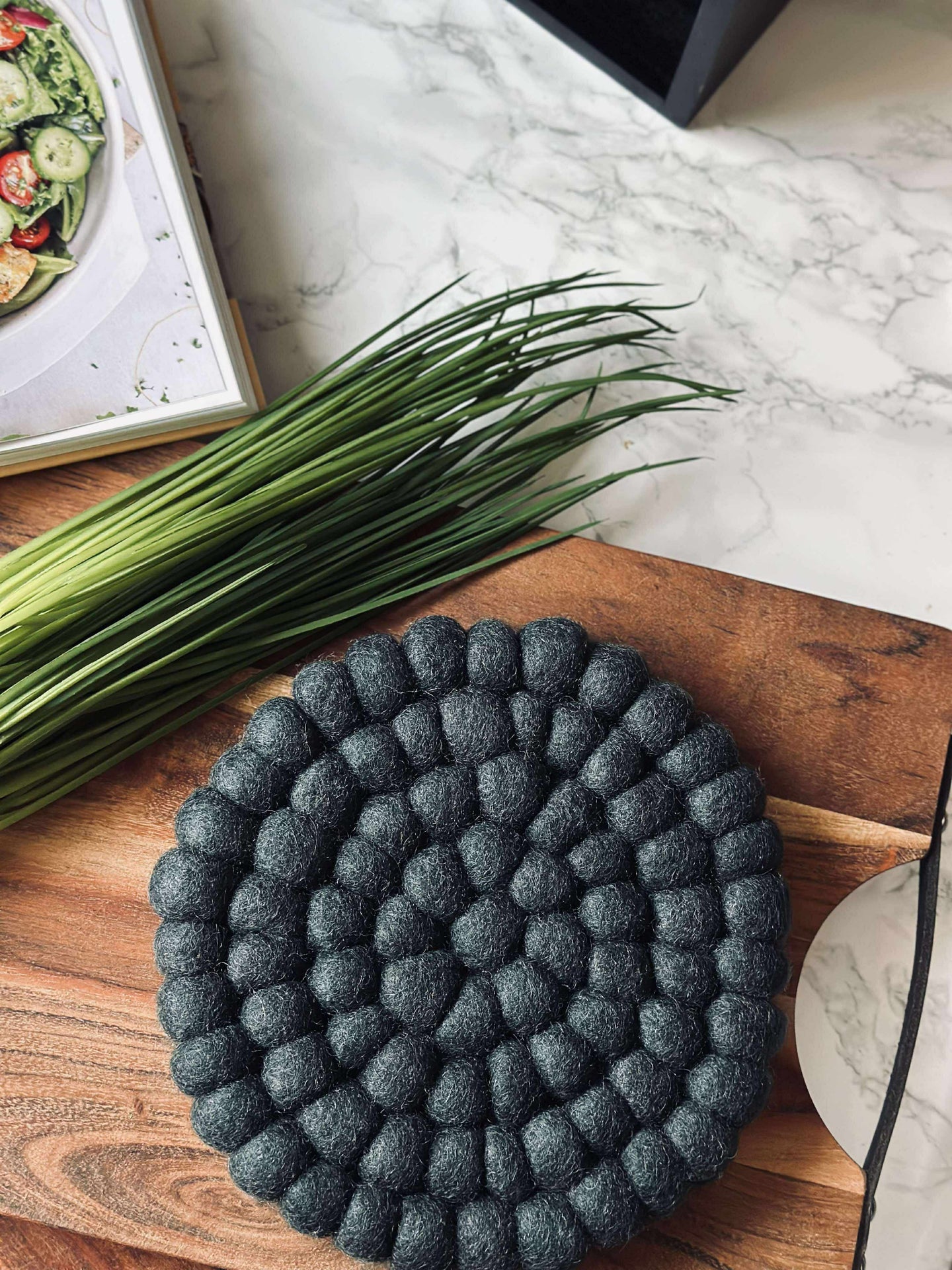 Tischuntersetzer DOTS - Navy Wolle