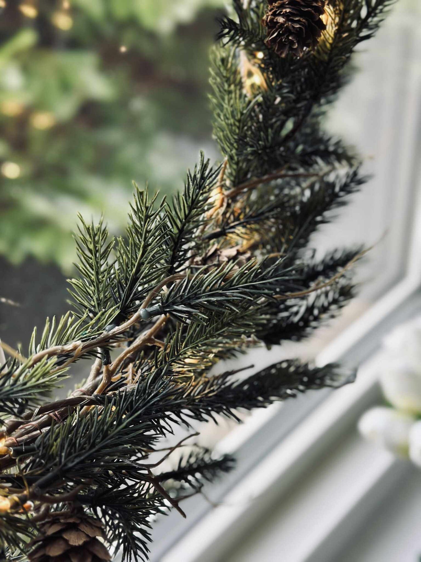 Weihnachtskranz mit Licht - Ohne Schnee
