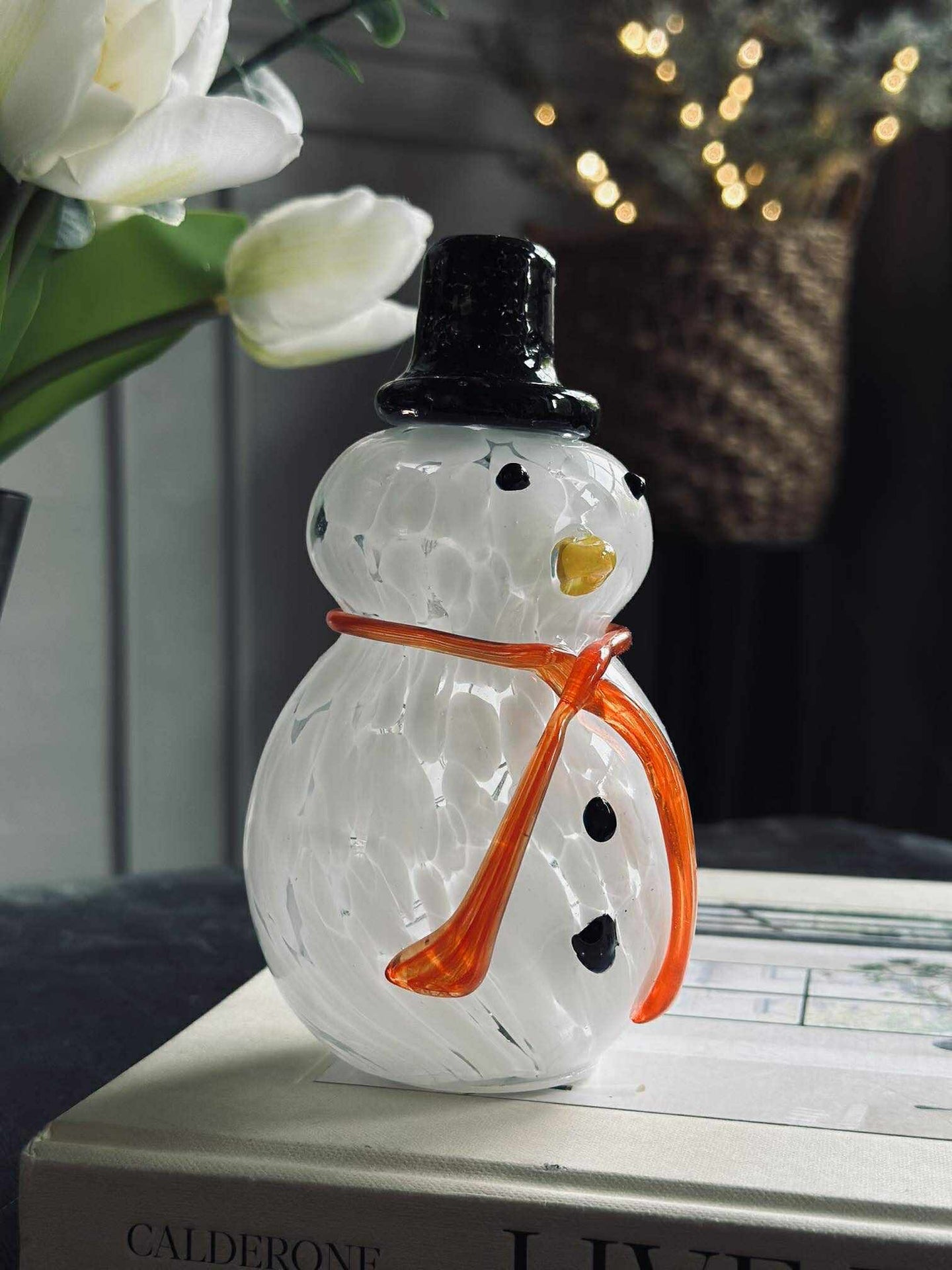 Schneemann mit LED-Licht