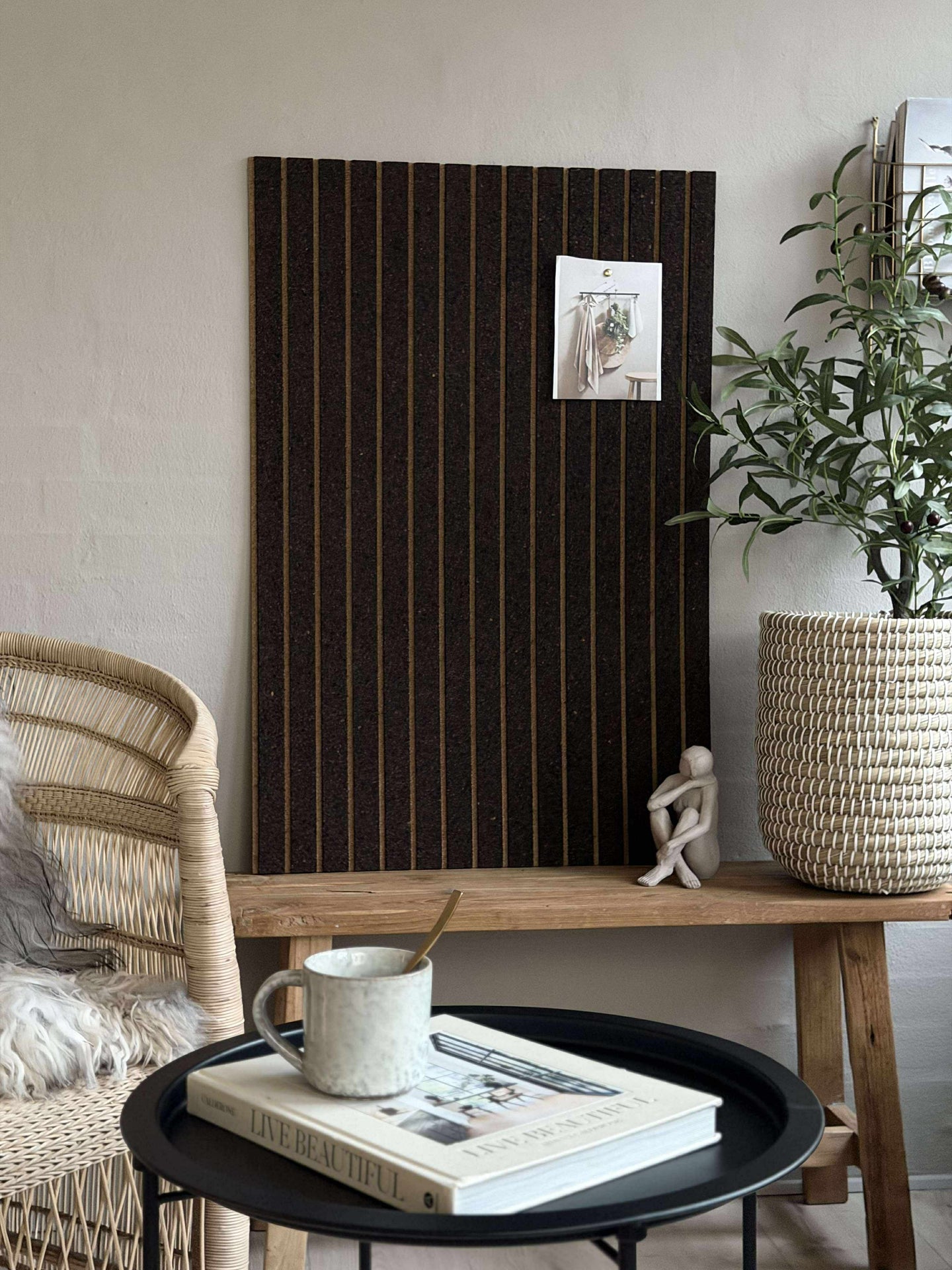 Korkplatte mit Paneeleffekt NEW Dark - Schallabsorbierend