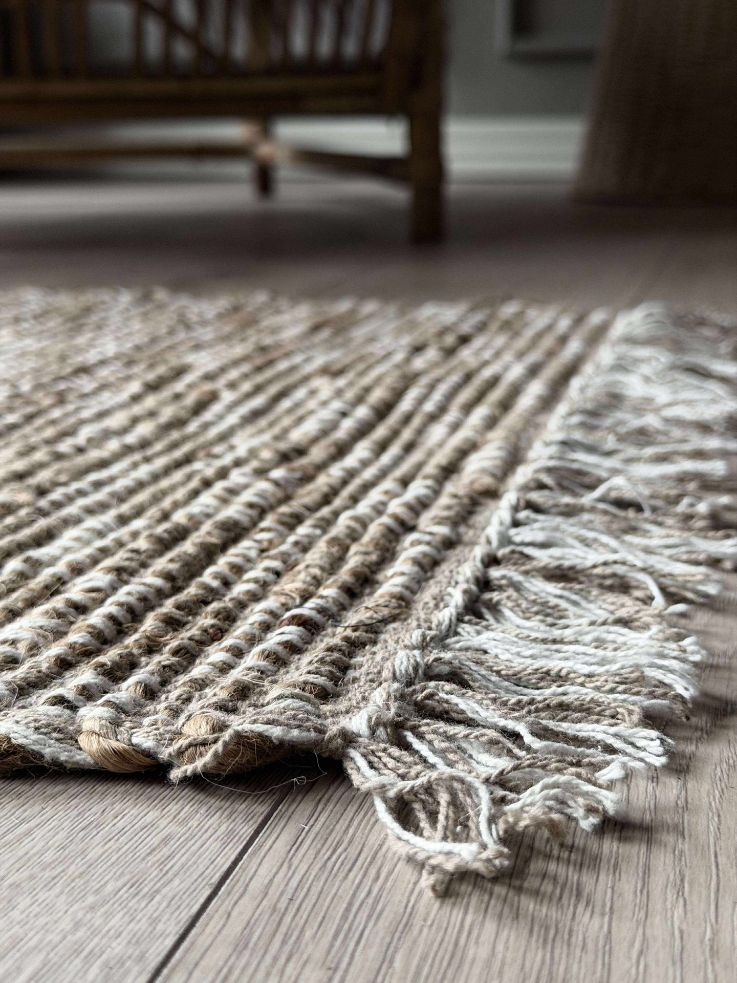 Türmatte Jute mit Fransen - Natur