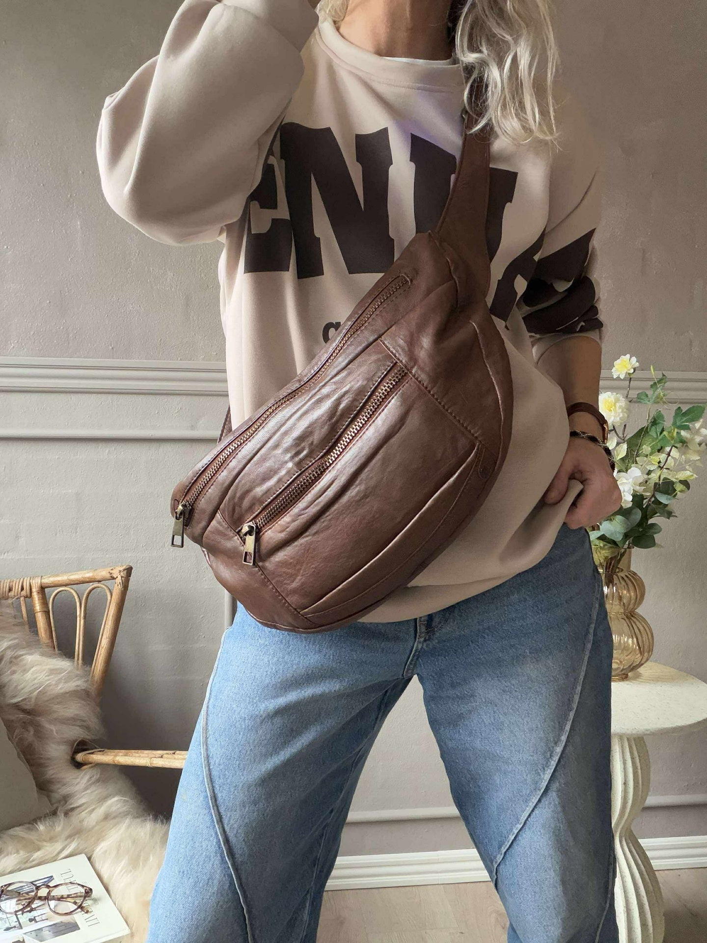 Bauchtasche XL MIRA - Chesterfield