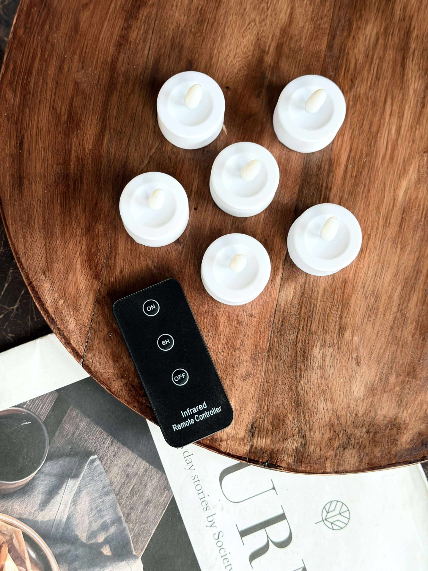 LED-Teelichter 6 Stk. + Fernbedienung mit Timer