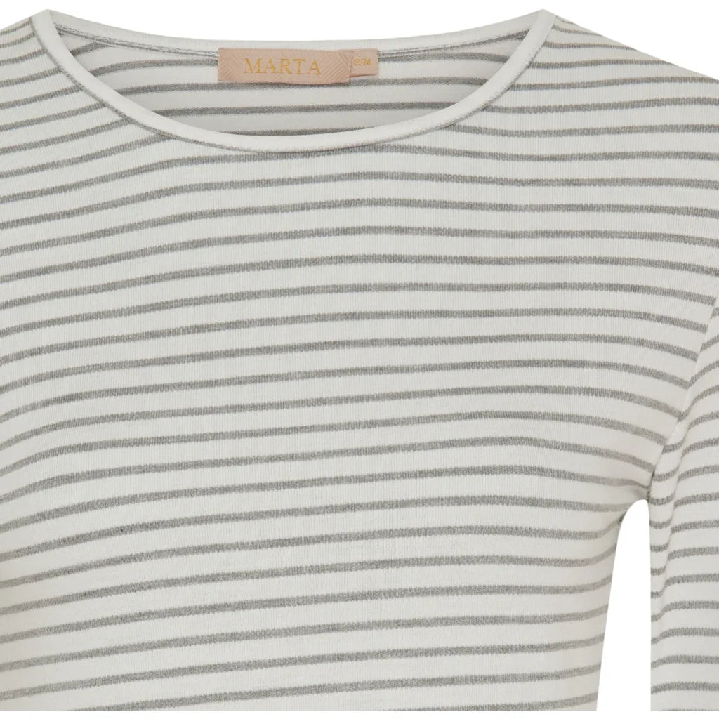 Bluse Nancy gestreift - Grau/Weiß