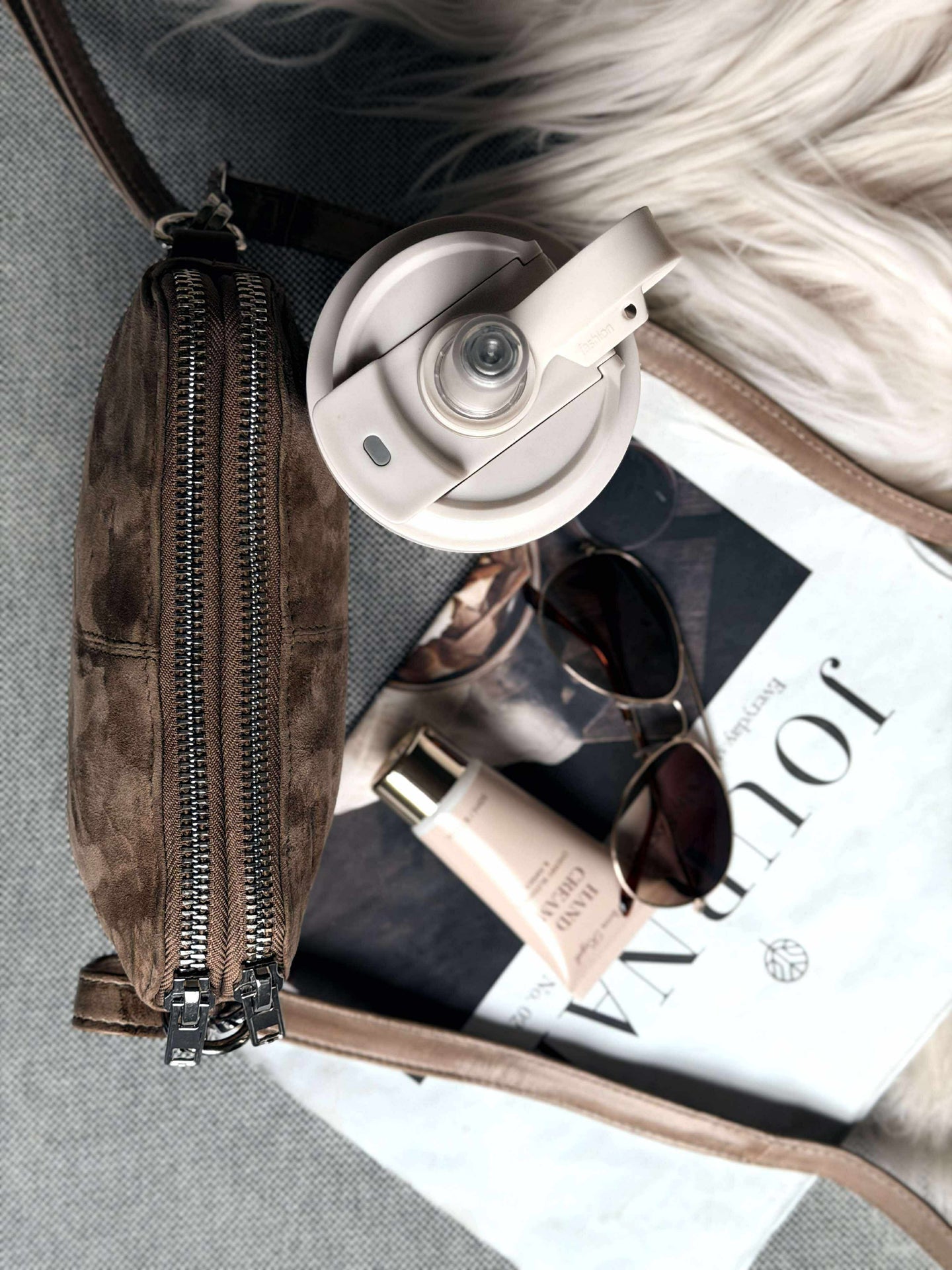 Crossbody-Clutch ALICE - Nude-Braun