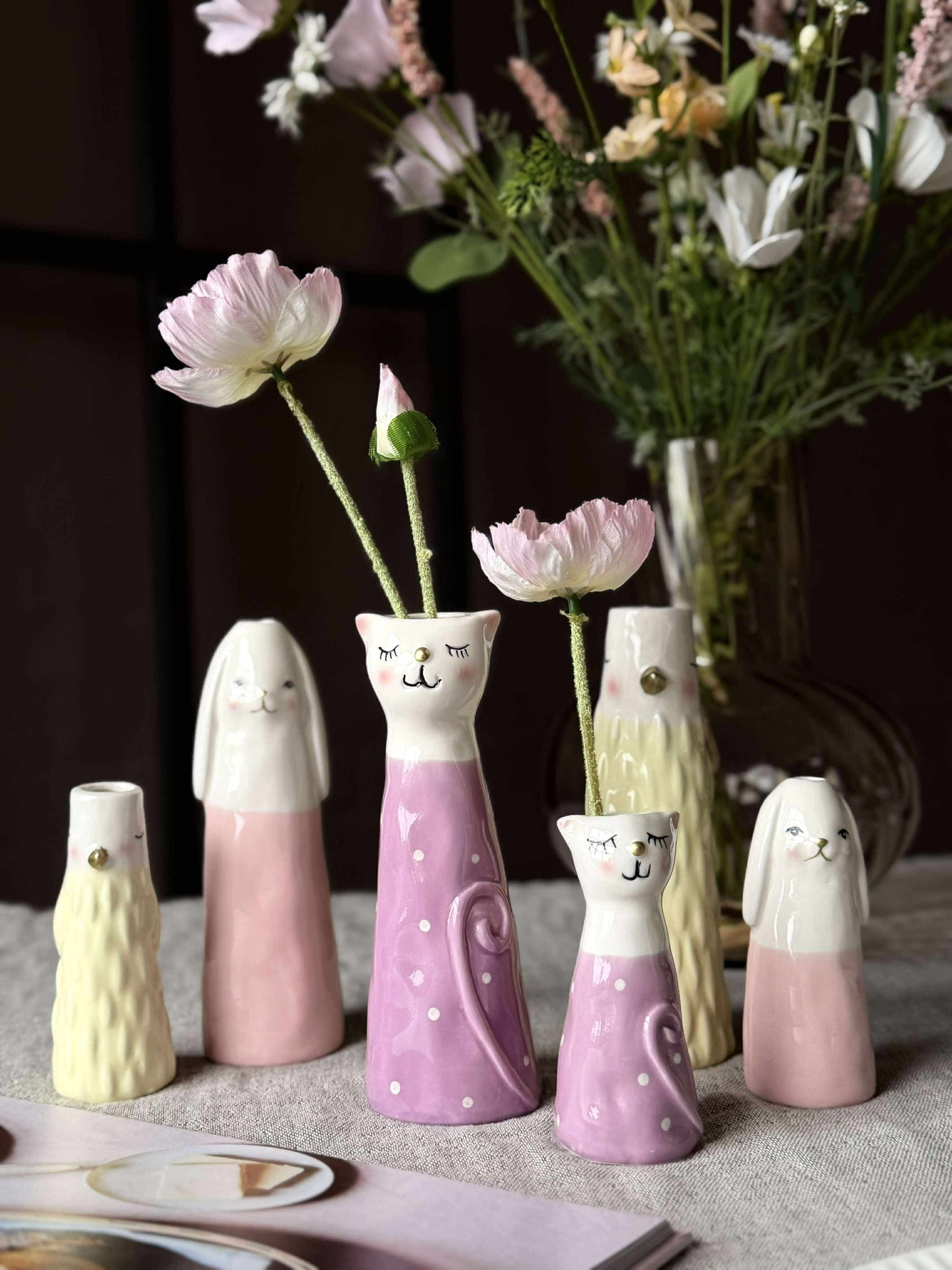 Vase - Rosa Kaninchen in mehreren Größen