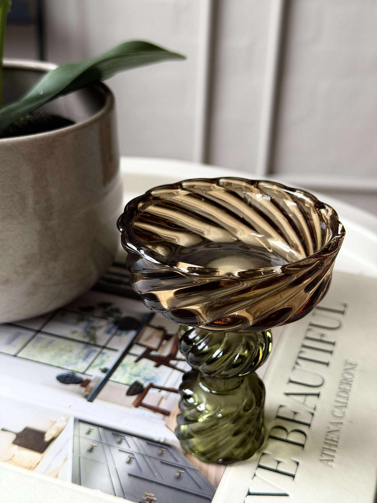 Kerzenhalter Gold/Grün - 1 Kugel