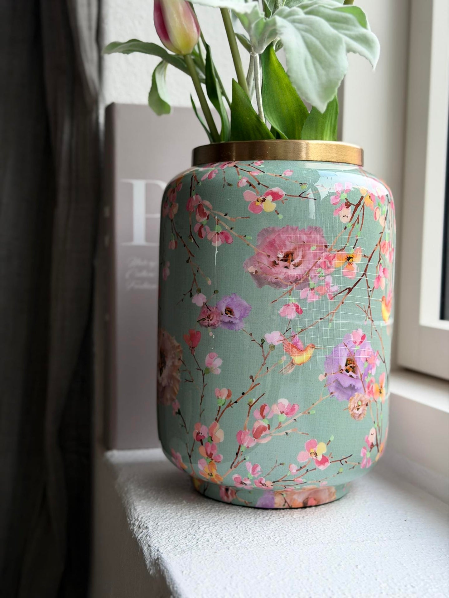 Vase Flower print - Grün