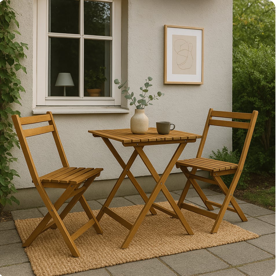 Café-Set - geölte Akazie