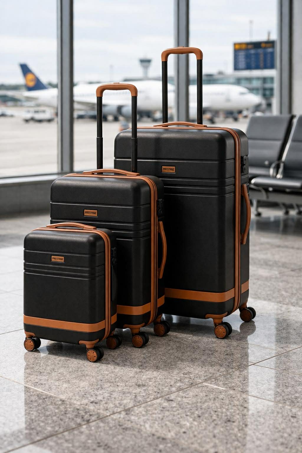 Kofferset Schwarz/Braun - Set mit 3 Stück