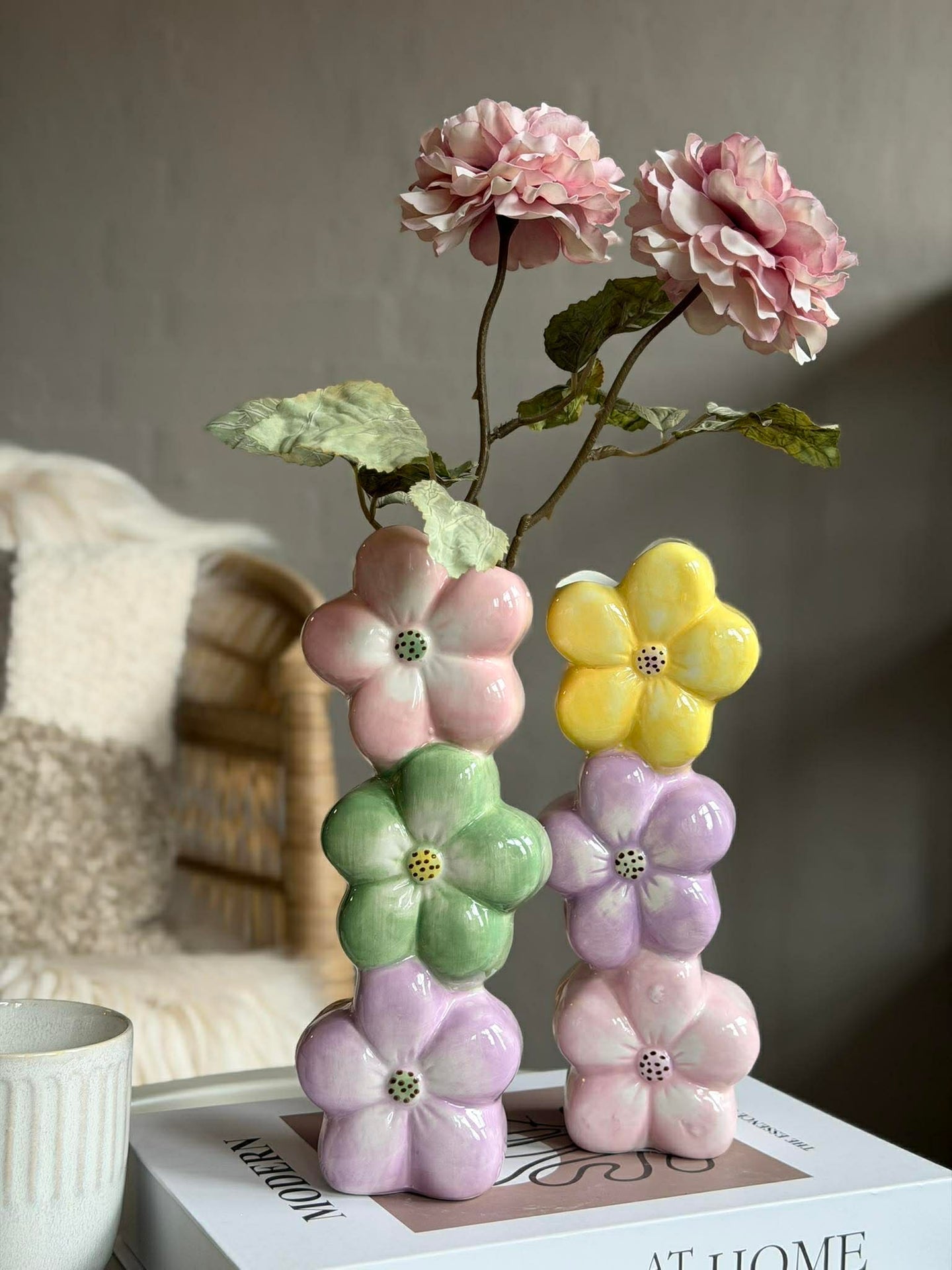 Vase mit Pastellblumen - Color mix